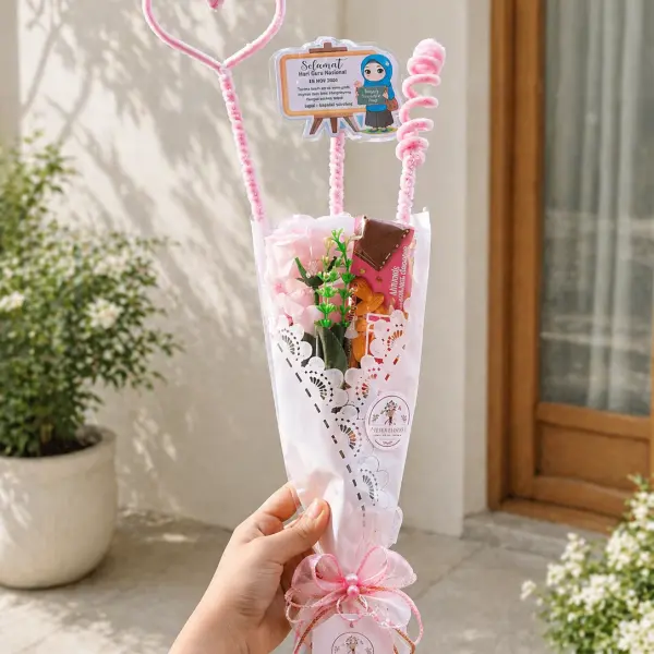 Buket Single Rose Graduation White