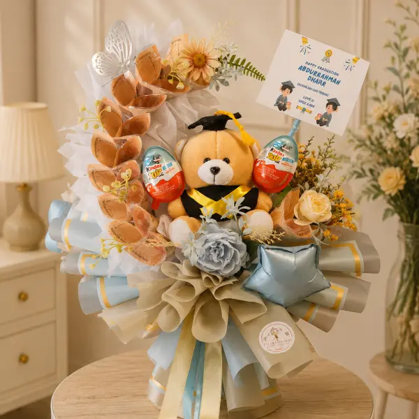 Buket Snack & Coklat Blue Luxury
