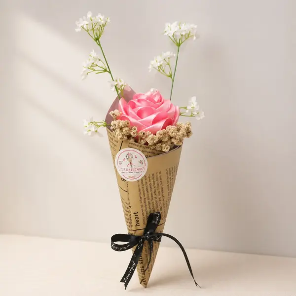 Mini Buket Mawar Pink Premium