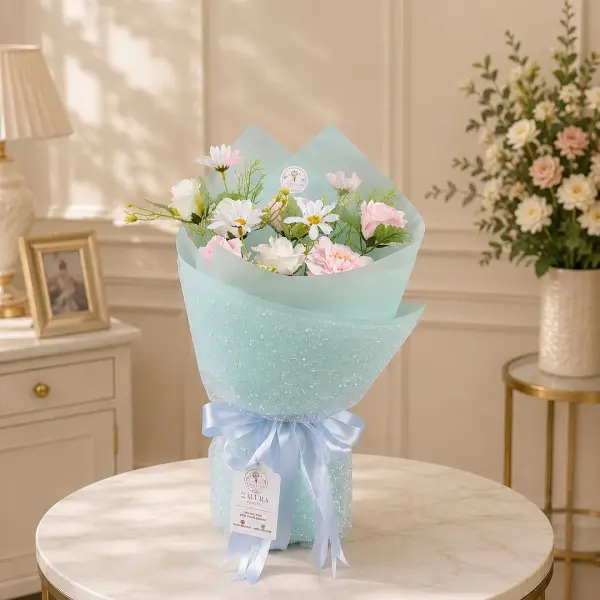 Buket Bunga Mint Green Elegance
